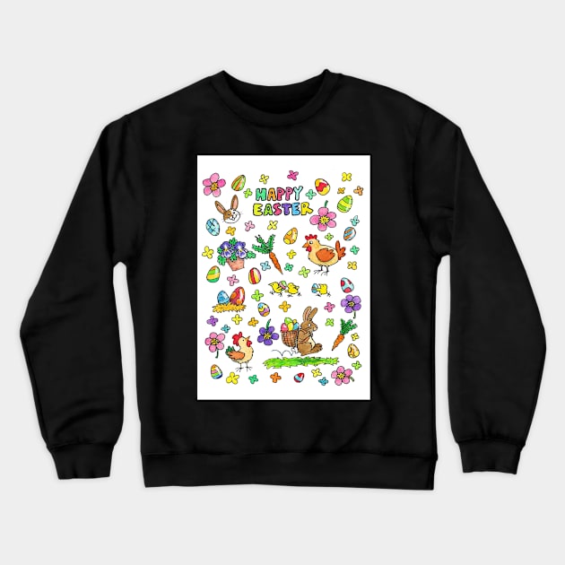 Colorful Happy Easter card Crewneck Sweatshirt by nicolejanes